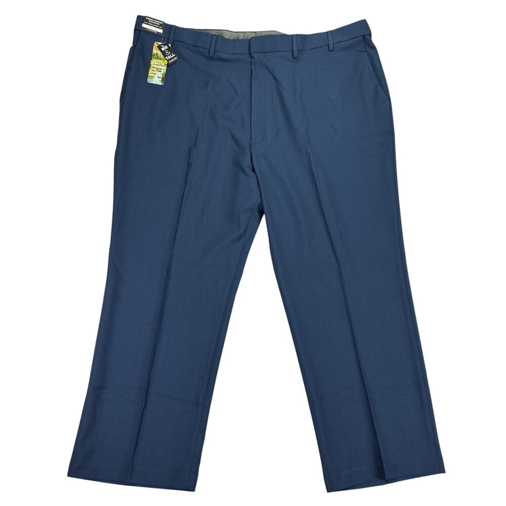 Haggar Mens Big & Tall Premium Comfort Classic Fit Dress Pants Blue 48x29